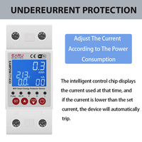 1-63A réglable Tuya WiFi Smart Disjoncteur Commutateur Bi-Direction Mesure de fuite de terre sur sous tension Protecteur d'énergie
