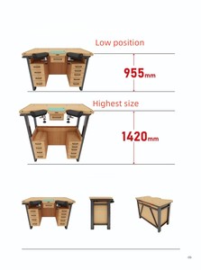 Banco de Trabajo de Haya de Altura Ajustable para Reparación de Relojes Hecho en China 1450*650MM y 1280*650MM <span class=keywords><strong>Mesa</strong></span> de Reparación para Relojero - Product Image 2