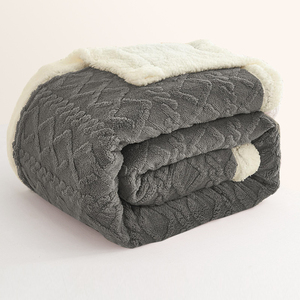Couverture Chaude Personnalisée en Polaire <span class=keywords><strong>Sherpa</strong></span> Jacquard, Microfibre Polyester Unie, Douce et Confortable, Style <span class=keywords><strong>Plaid</strong></span> de Luxe - Product Image 1