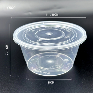 Contenants alimentaires ronds en <span class=keywords><strong>plastique</strong></span>, à emporter, jetables, boîte à lunch en <span class=keywords><strong>plastique</strong></span>, bol pour soupe chaude et nouilles, compatible micro-ondes - Product Image 4