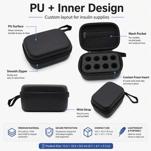Estuche de Transporte de Insulina Personalizado Premium, Organizador para Diabéticos con Carcasa Rígida de EVA e Inserto de Espuma para Viales y Jeringas, Almacenamiento para Viajes - Product Image 4