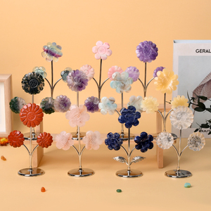Vente en gros d'objets artisanaux en cristal naturel, sculptures et gravures de tournesol en fluorite pour la décoration de la maison - Product Image 6