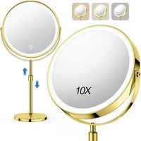 Miroir de bureau LED en métal chromé Offre Spéciale 360 Rotation avec support miroir de maquillage pour la décoration intérieure miroir intelligent disponible en gros