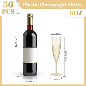 KANGLI Party Transparent Hard Clear <strong>Disposable</strong> PS Plastic Cups <strong>Disposable</strong> Wine <strong>Glass</strong> 6oz Gold Powder for <strong>Glass</strong> American Style - Product Image 4