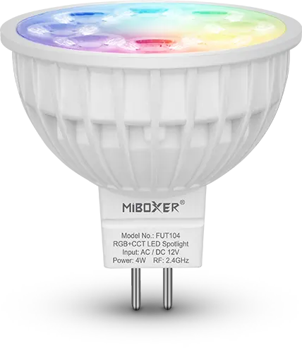 Hot sale Wifi Mi.Light Mi.boxer Smart LED MR16 spotlight 2.4G 4W RGBCCT GU5.3 Spot LED Bulbs