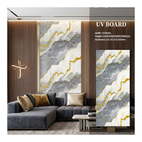 Plaque décorative PVC Gris Montagne Côtière, Panneau Marbre UV 1220x2800mm, Surface Lisse Anti-décoloration pour Salle à Manger, Maison, Bar