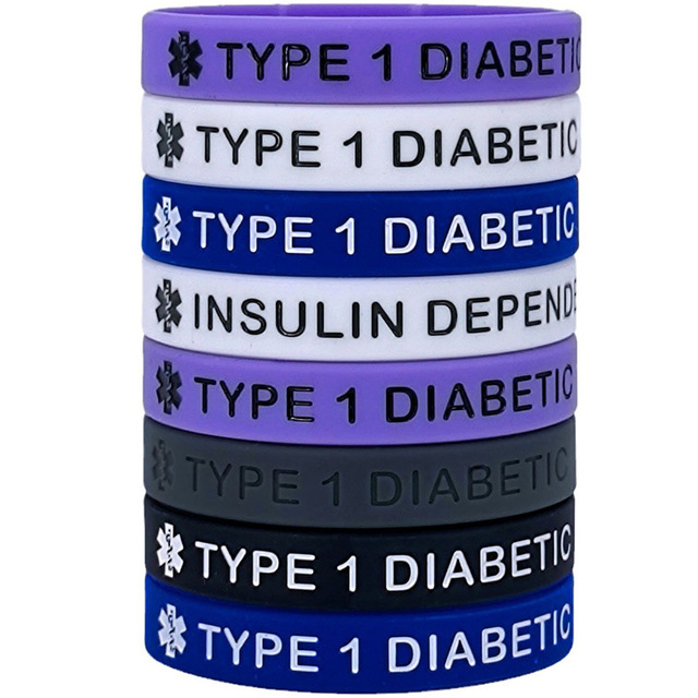 Emergency Medical Identification Silicone Wristband Type 1 Diabetic Hospital Warning Alert Bracelet Medical Reminder Public