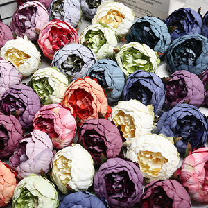 Grande tête de fleur de pivoine ronde série sombre Arrangement de fleurs nobles Tête de fleur en vrac - Product Image 6