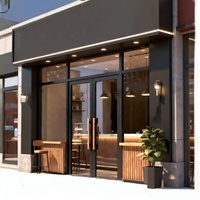 Porte d'entrée double en alliage d'aluminium sur mesure pour hôpital, centre commercial, bureau