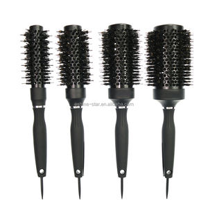 Logo personnalisé en Nylon mélangé avec poignée en caoutchouc, brosses rondes ioniques à double poils pour <span class=keywords><strong>coiffeur</strong></span> professionnel - Product Image 1