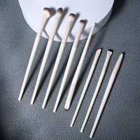 Colección de 8 Brochas de Maquillaje con Estuche de Cuero, para Detallar, Delinear Ojos, Rostro, Venta al Por Mayor, Logotipo de Marca Personalizado, Profesional