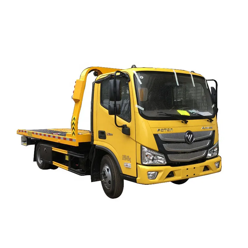 Foton caminhão de caminhão 4x2, 1 puxar 2 carros caminhão montado recuperação veículo com sirene e alarme montado superior