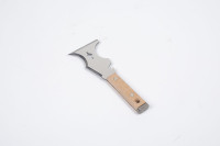 Kit d'outils multifonctionnels : Outils à dentelure pour le collage de plaques de plâtre, grattoir à lame en acier inoxydable avec manche en bois de hêtre et ouvre-bouteille