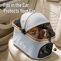 Sac de transport pliable pour animaux de compagnie avec chariot et porte-animaux détachable, cadre en aluminium, tissu Oxford, 4 roues pivotantes à 360° °   Support pivotant OEM, capacité 22 lb