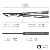 Couteau de poche d'entraînement EDC TGZUO en aluminium avec lame sécurisée pour l'extérieur