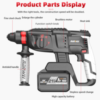 Ensemble de perceuse à percussion rechargeable, polisseuse, kit multifonctionnel de quincaillerie pour la maison, boîtier rigide personnalisable OEM en acier inoxydable, minimum 1 jeu