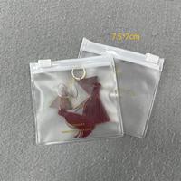 Bolsas pequeñas de lujo con cierre de cremallera de plástico mate para joyería, mini bolsa transparente de PVC con cremallera, bolsa de embalaje para collar de joyería, logotipo impreso