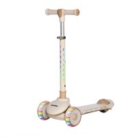 Trottinette à 3 roues pour enfants, roues lumineuses LED, guidon réglable sur 5 niveaux, plateforme antidérapante pour enfants de plus de 3 ans