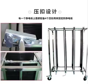 รถเข็นจัดเก็บ PCB ป้องกันไฟฟ้าสถิตย์พร้อมที่ยึดแบบปรับได้สำหรับผลิตภัณฑ์เพื่อความปลอดภัยในห้องทำความสะอาด - Product Image 3