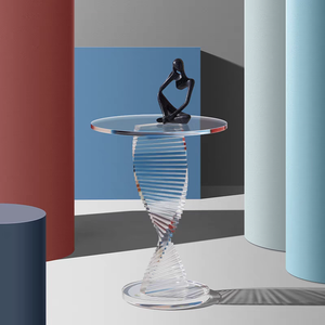Table basse ronde moderne en acrylique transparent pour la décoration intérieure de luxe Petites tables d'appoint de canapé pour les meubles de <span class=keywords><strong>console</strong></span> de salon - Product Image 4