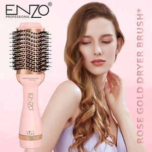 <span class=keywords><strong>ENZO</strong></span> 3 en 1 coiffure cordon d'alimentation professionnel rose Air chaud peigne lisseur électrique une étape sèche-cheveux brosse - Product Image 2