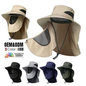 Sombrero de Pescador de Secado Rápido con Logotipo Personalizado, Sombrero de Ala Ancha para Senderismo, Protector de Cuello, Sombrero de Pescador Casual para Hombres Entusiastas del Aire Libre - Product Image 1