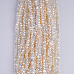 Promoción por Tiempo Limitado, Perla de Agua Dulce Natural Blanca de 4-5 mm, Forma de Luz de Dos Caras, Accesorio para Collar DIY con Orificio Horizontal - Product Image 2