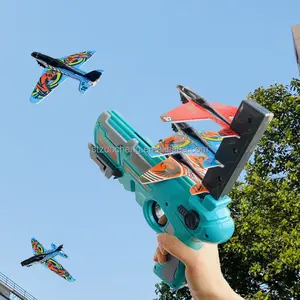 Pas cher 4 pièces extérieur mousse avion tir catapulte avion jouets pistolet avec lanceur d'avion