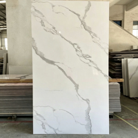 Panneaux muraux en PVC marbré haute brillance pour la décoration intérieure ; Panneaux muraux intérieurs modernes imprimés en 3D, imperméables et ignifuges pour usage domestique