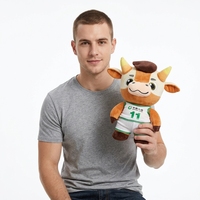 Mascotte de vache en peluche personnalisée, jouet en peluche doux, costume de personnage de dessin animé, OEM ODM pour articles promotionnels d'entreprise