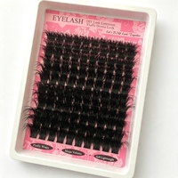 Clusters de cils naturels courbés en D pour marque privée, kit d'extension de cils DIY, vente en gros de clusters de cils en éventail