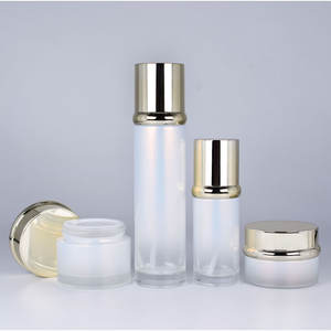 Envases de plástico de doble capa de lujo para el cuidado de la piel, botella de bomba de tarro de crema <span class=keywords><strong>Facial</strong></span> vacía redonda acíclica para botellas de loción de suero - Product Image 4