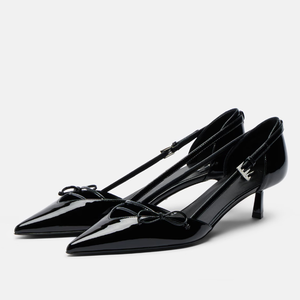 Scarpe da Donna Taglia Grande 45 con Taglio Laterale, <span class=keywords><strong>Tacco</strong></span> <span class=keywords><strong>Basso</strong></span>, Vestibilità Larga, Décolleté Eleganti a Punta, <span class=keywords><strong>Sandali</strong></span> Slip-on con Fiocco - Product Image 3