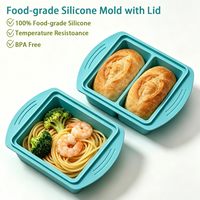 Contenants de congélation réutilisables en silicone avec couvercle hermétique, 2 compartiments, 350 ml et 500 ml, pour soupes, sauces et aliments pour bébés