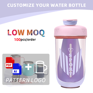 Bpa בקבוק פלסטיק 400 מ "ל 600 מ" ל מים עמיד בקבוק חלבון אבקת מים עם ערבוב חדר כושר כוסות שייקר - Product Image 6