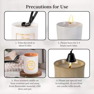 Décoration d'intérieur, récipients à bougies en céramique blanc mat, pot à bougies parfumées, récipient à bougies vide - Product Image 6