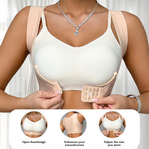 Ensemble de lingerie sculptante pour femmes, correcteur de posture en jersey, invisible, lissage du dos, contrôle du ventre, lifting des fesses, fermeture avant, respirant - Product Image 3