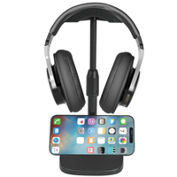 Untuk CT-GH-206 Harga Pabrik ABS Desktop Earphone Hanger Stand Universal Headset Holder Cell Phone Slot Display Rack