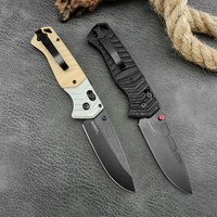 Vente en gros de couteau pliant personnalisé avec logo BM 593 BK, manche en fibre de carbone G10, couteau tactique de survie pour le camping, la chasse, EDC, multi-outils