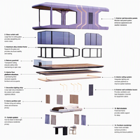 Maison préfabriquée moderne en conteneur, cabine modulaire en métal pour hôtel, villa, usage commercial