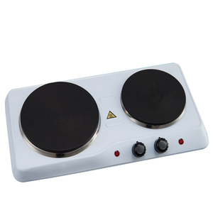 <span class=keywords><strong>Plaque</strong></span> chauffante électrique double en fonte pour comptoir, 2500 Watts, avec régulateurs <span class=keywords><strong>de</strong></span> température, voyants lumineux d'indication <span class=keywords><strong>de</strong></span> <span class=keywords><strong>puissance</strong></span>, facile à nettoyer - Product Image 1