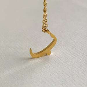 Gioielli in Acciaio Inossidabile Inspire, Vendita all'Ingrosso, Ciondolo con Iniziale in Scrittura Araba Fai-da-Te, Collana con Charm Islamico <span class=keywords><strong>Allah</strong></span> - Product Image 3