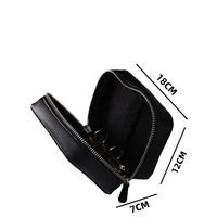 Sac de rangement portable YITING en PU noir avec fermeture éclair, poignée souple, coque rigide, organiseur de cosmétiques de voyage