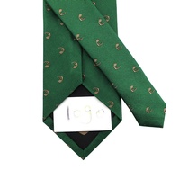 Cravates personnalisées en gros pour hommes, 100 % soie jacquard tissée, logo doré personnalisé, cravate verte pour lycée, fabriquées en Chine