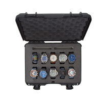 Boîte de montre étanche à 10 fentes boîtier en plastique dur pour boîtier rigide de montre avec mousse souple