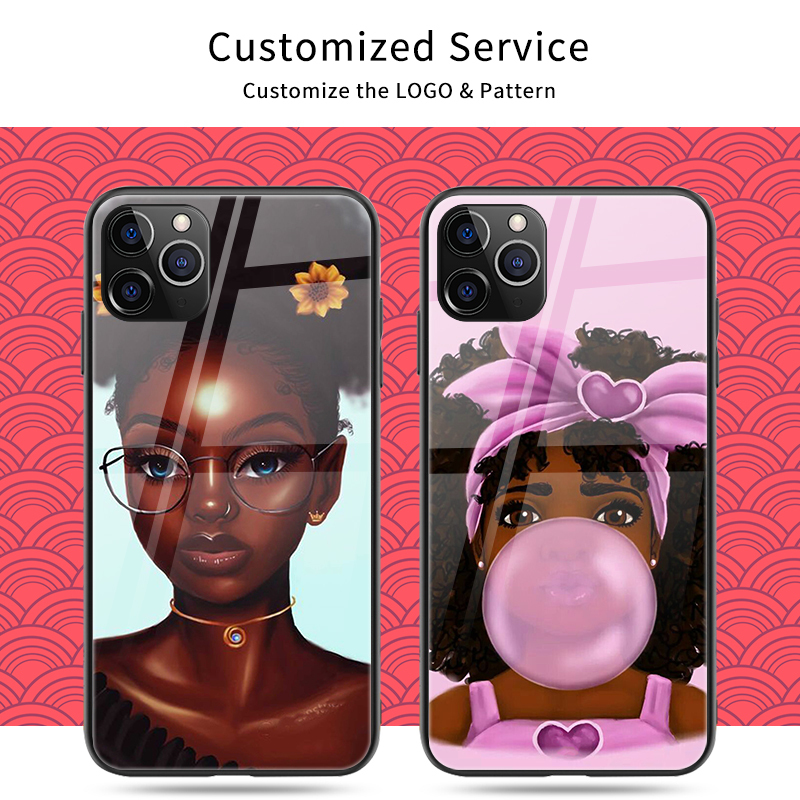 Black Girl Melanin Phone Case UV Printed Tempered Glass TPU Shockproof Cover for iPhone Samsung Fashion Mobile Accessories · image 4