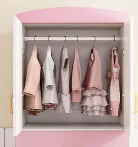 خزانة ملابس للأطفال حديثة باللون الوردي، خزانة تخزين قماشية لغرفة النوم - Product Image 4