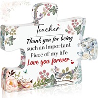 Plaque cadeau pour enseignant en acrylique transparent de haute qualité, impression personnalisée colorée, inscription « Meilleur enseignant de tous les temps » pour la décoration de bureau