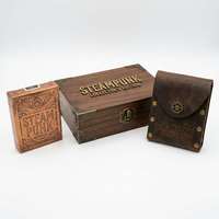Jeu de cartes mécaniques steampunk personnalisé, papier à noyau noir 310 g/m², impression offset 4 couleurs CMYK, pochette en papier texturé cuivre