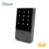 Lecteur de cartes RFID double fréquence à panneau en verre IP65 125kHz 13.56MHz Mifare NFC OSDP 2.2 RS485 Wiegand pour contrôle d'accès